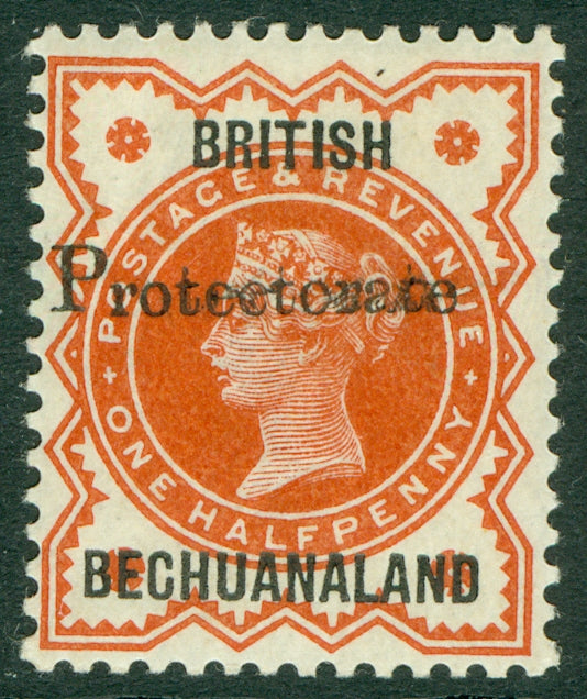 SG 40a Bechuanaland 1888. ½d vermilion ‘Protectorate’ double. A fine fresh very lightly mounted mint example CAT £350