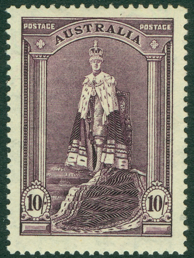 SG 177 Australia 1937-49. 10/- dull purple. Fine unmounted mint CAT £50