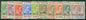 SG 75-84 Cyprus 1912-15. ½pi-45pi overprinted specimen in black. 18pi in red. ½pi& 1pi toned gum, others fine mounted/lightly mounted mint CAT £3600