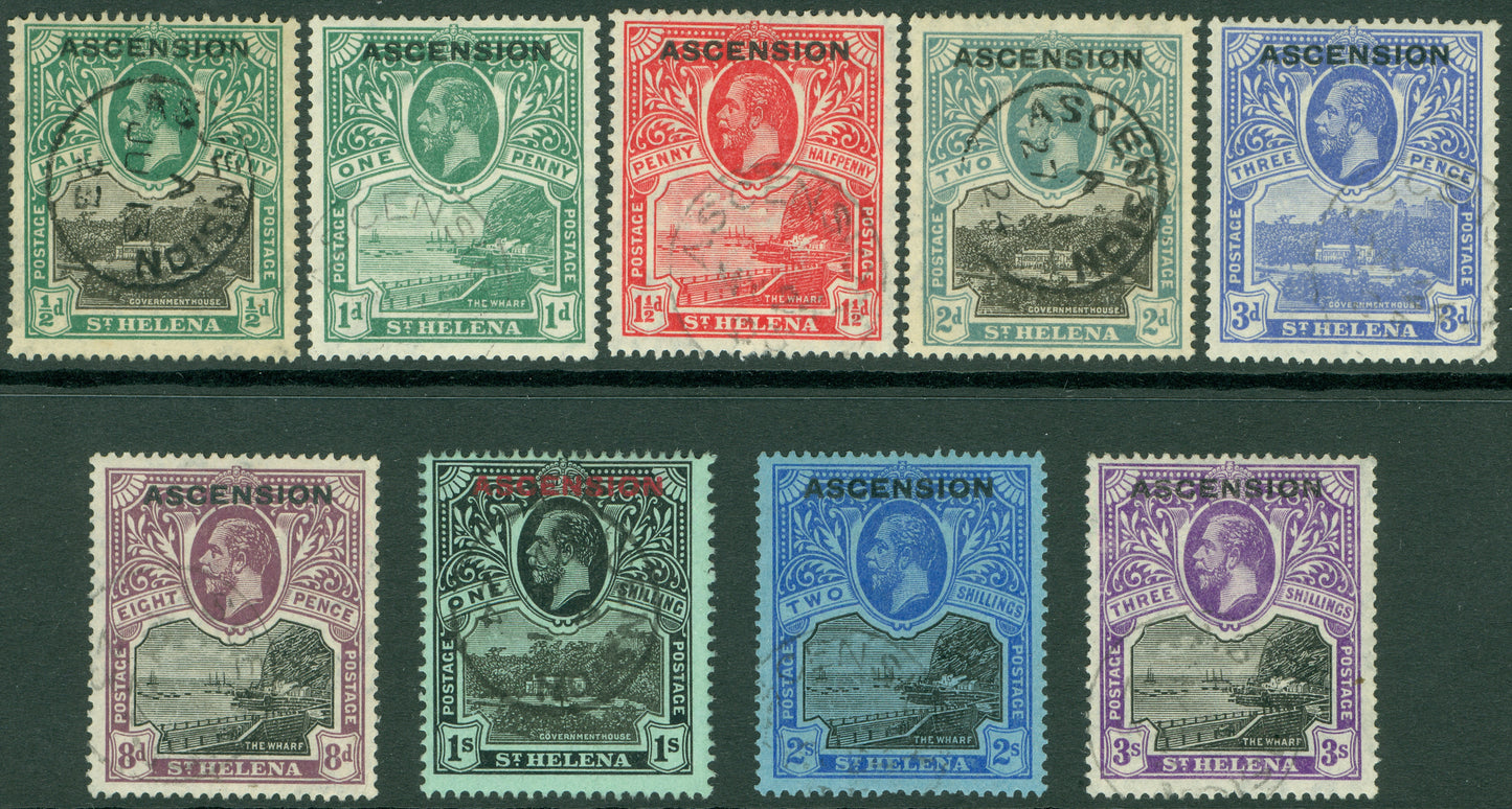 SG 1-9 Ascension 1922. ½d-3d. A fresh lightly mounted mint set of 9 CAT £325