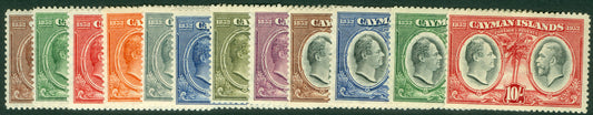 SG 84-95 Cayman Islands 1932. ¼d-10/-. A fine fresh lightly mounted/unmounted set of 12 CAT £500