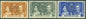 SG 305-307 British Guiana 1937 Coronation set of 3 ‘perf’ specimen (horseshoe). Fine fresh unmounted mint CAT £120