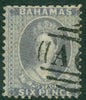 SG 15 Bahamas 1862. 6d lavender-grey, perf 11½, 12 compound with 11. Very fine used. Scarce CAT £1600