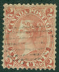 SG 44 Canada 1864. 2c perf 12, rose-red. Very fine used CAT £225
