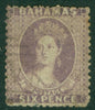 SG 19a Bahamas 1862. 6d lilac, perf 14. Very fine used CAT £450
